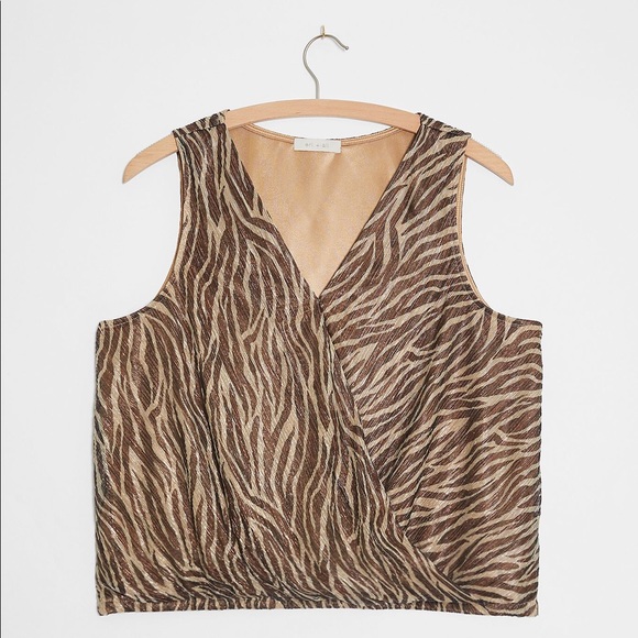 ANTHROPOLOGIE Kasi Shimmer Animal Print Top - Picture 5 of 6